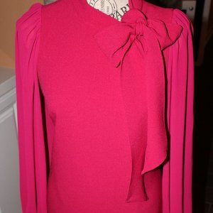 Vince Camuto Stretch Crepe Bow Neck Shift Dress